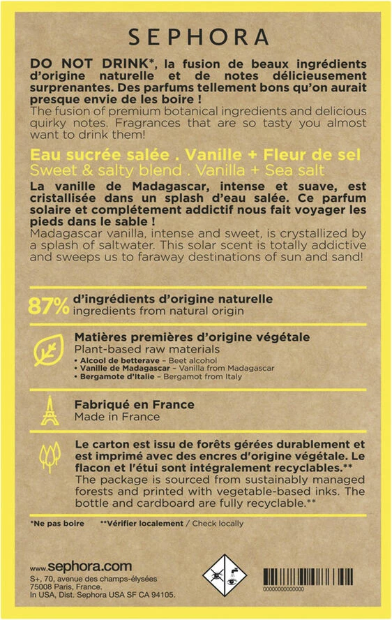Sephora Collection DO NOT DRINK?- Sweet And Salty Blend Vanilla + Sea Salt - Billede 7