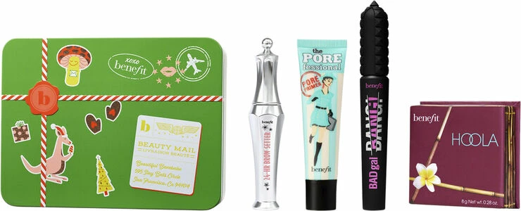 Benefit Cosmetics Full Glam Greetings Holiday Set - Bryn-gel, Mascara, Bronzer Og Ansigt