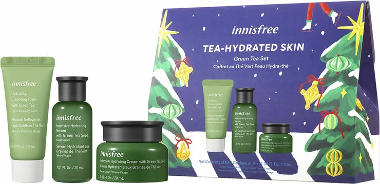 Innisfree Green Tea Skin Moisturiser Set - Ansigtsplejesæt