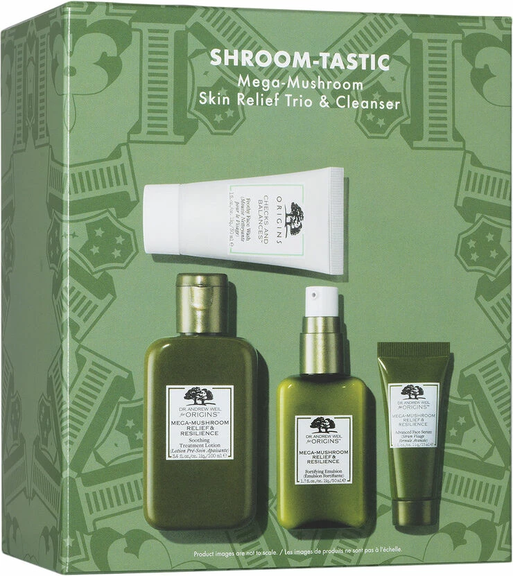 Origins Shroom-Tastic Mega-Mushroom Skin Relief Trio & Cleanser Gaveæske - Billede 2